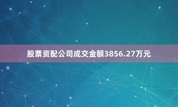 股票资配公司成交金额3856.27万元